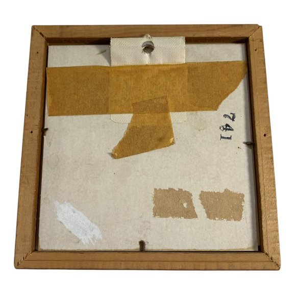 Vintage Miniature Donald Art Co Dutch Windmill Print 4.75" Square Wood Frame - Picture 2 of 6